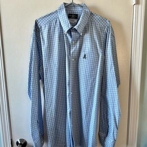 Psycho Bunny Blue Check Button Down Shirt